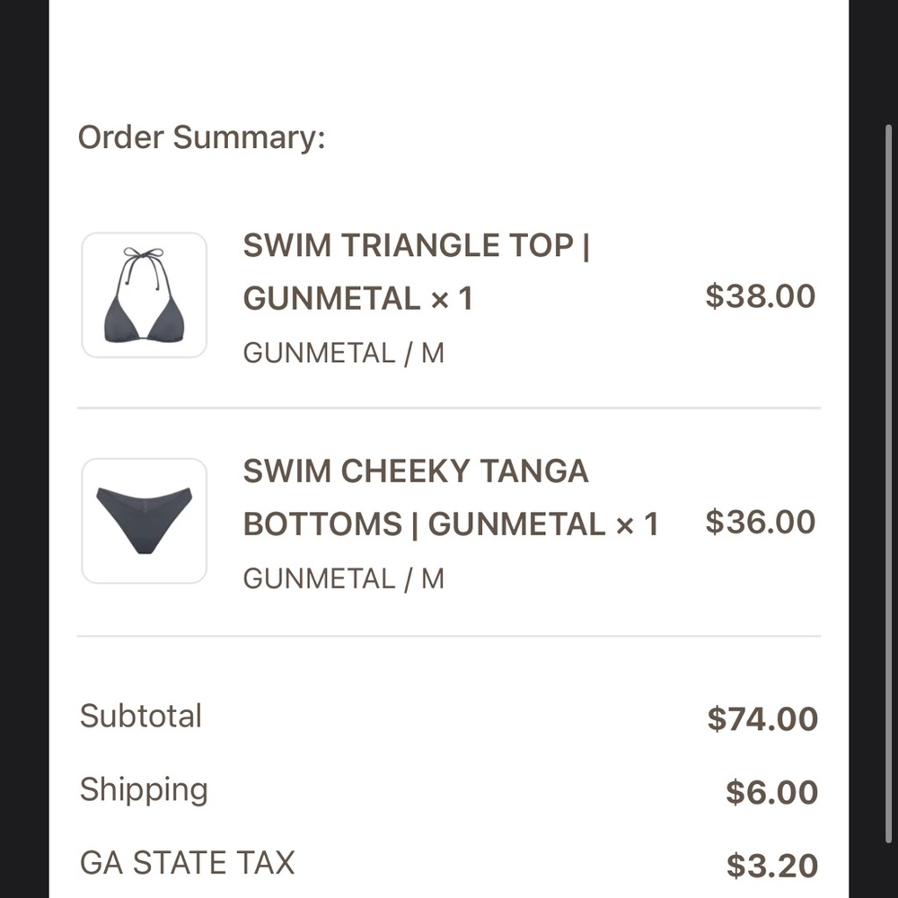 Skims Dark Gray Triangle String Bikini Set - image 4